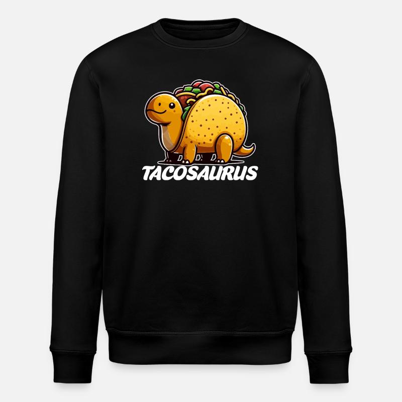 Tacosaurus Taco Dinosaur - Stanley/Stella ROLLER Unisex Organic Sweatshirt - black