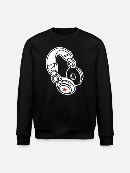 Kopfhörer Stern: Musik & Party Vibes - Stanley/Stella Unisex Bio-Sweatshirt ROLLER - Schwarz