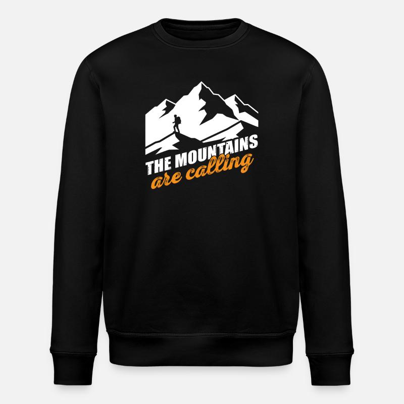 Mountains Calling - Mountain Motif - Stanley/Stella ROLLER Unisex Organic Sweatshirt - black