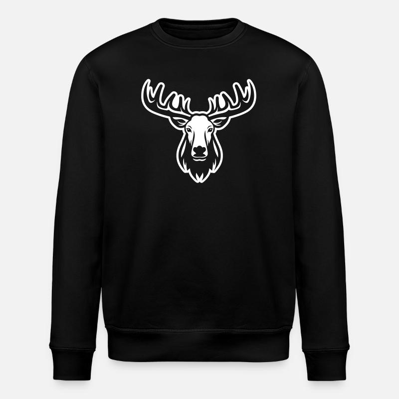 Moose Head - Stanley/Stella ROLLER Unisex Organic Sweatshirt - black