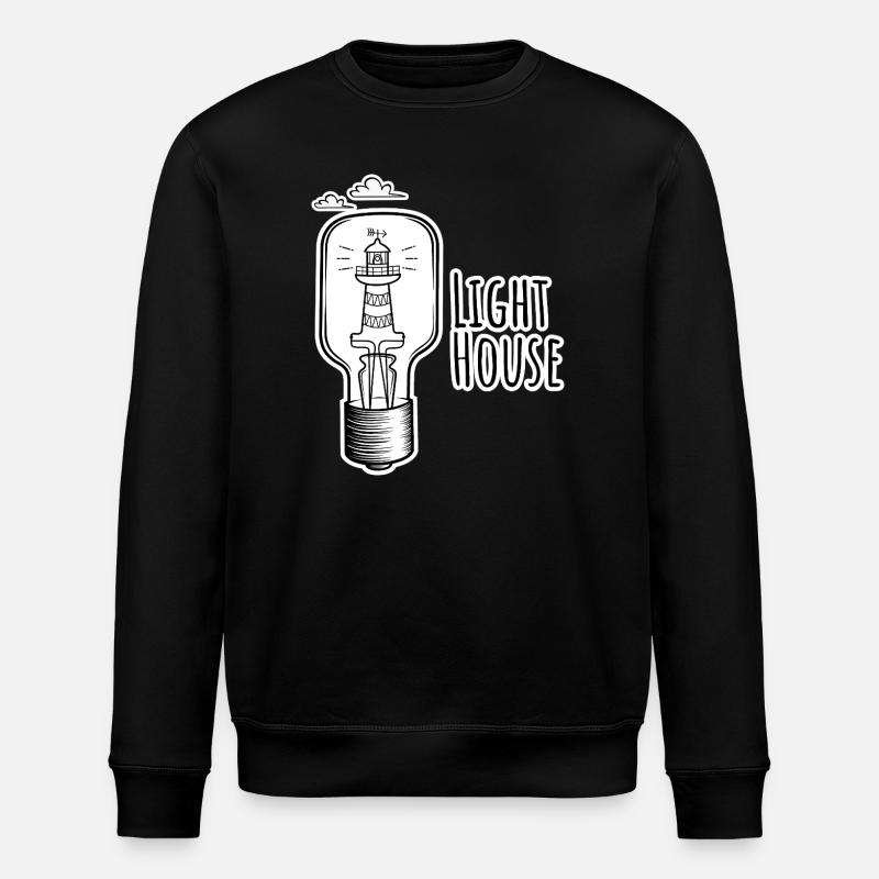 Leutchtturm in einer Glühbirne - Light-House - Stanley/Stella ROLLER Unisex Organic Sweatshirt - black