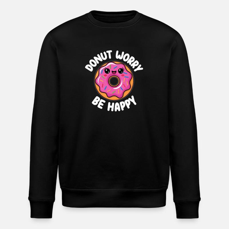 Lächelnder Donut - Stanley/Stella Unisex Bio-Sweatshirt ROLLER - Schwarz