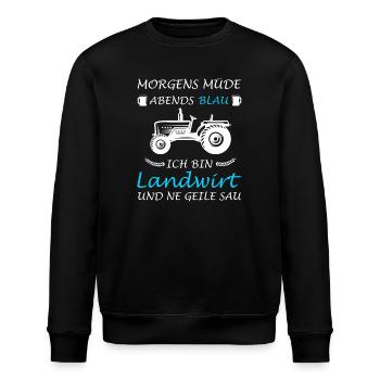 Landwirt Landwirtschaft Trecker Traktorfahrer - Stanley/Stella Unisex Bio-Sweatshirt ROLLER - Schwarz - Vorne - Nik (191cm)