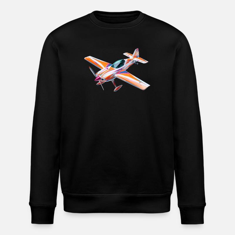 Buntes Radio-Control-Akrobatikflugzeug  - Stanley/Stella Unisex Bio-Sweatshirt ROLLER - Schwarz
