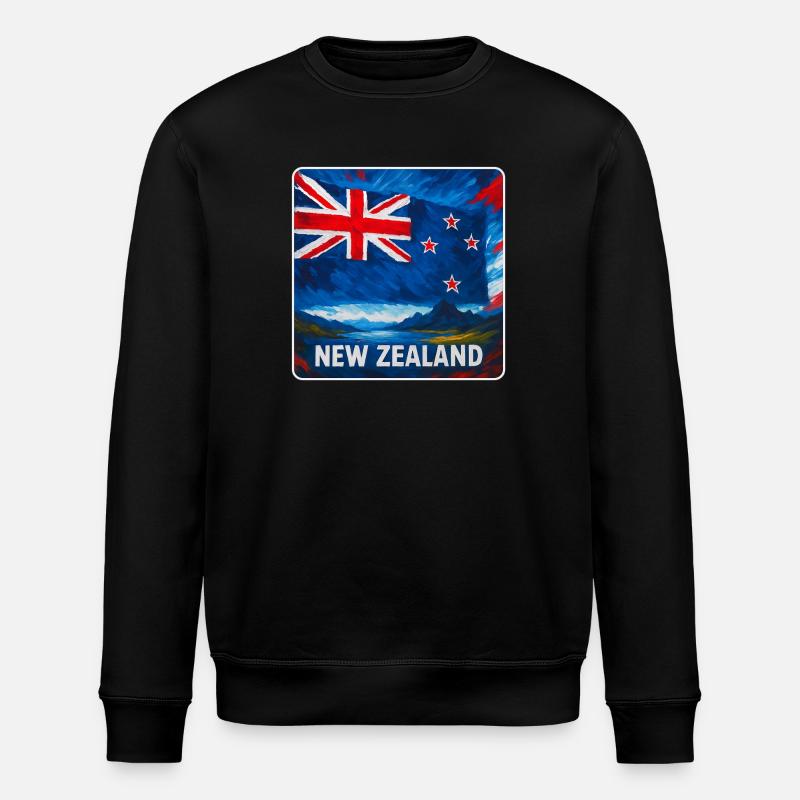 Neuseeland Flaggen Design - Stanley/Stella Unisex Bio-Sweatshirt ROLLER - Schwarz