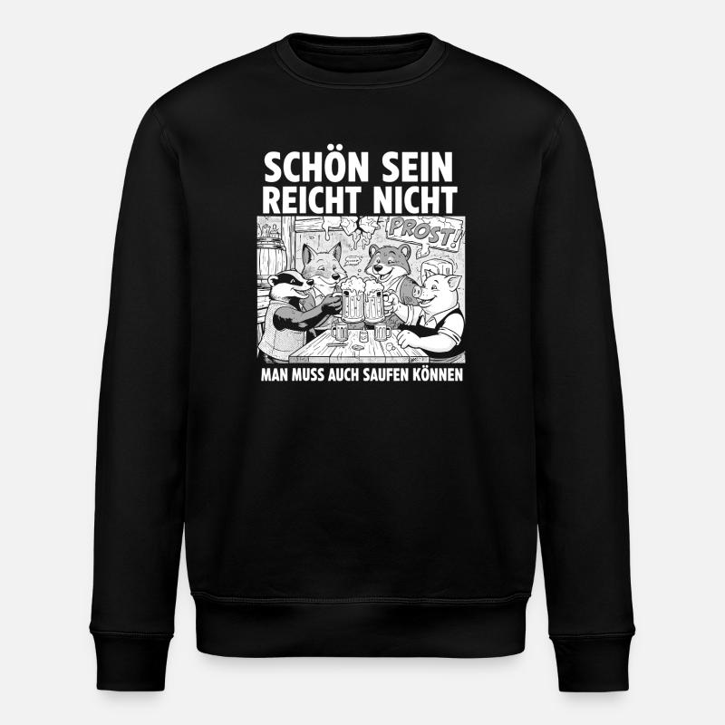 Cheers at the beer table - Stanley/Stella ROLLER Unisex Organic Sweatshirt - black