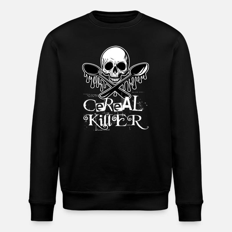 Skull Cereal Killer - Stanley/Stella ROLLER Unisex Organic Sweatshirt - black