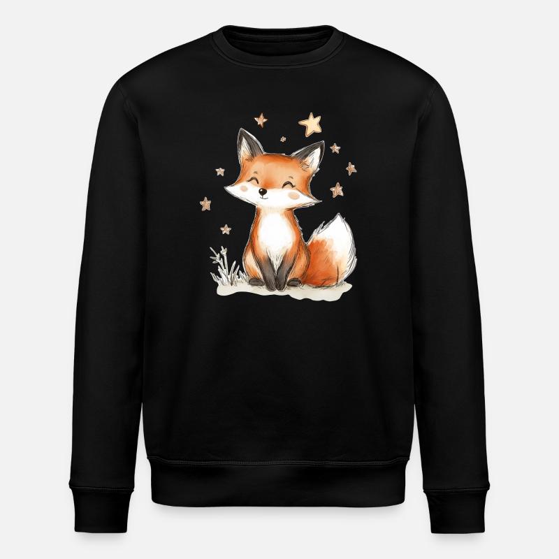 Renard et étoiles - Sweat bio ROLLER Stanley/Stella Unisexe - noir