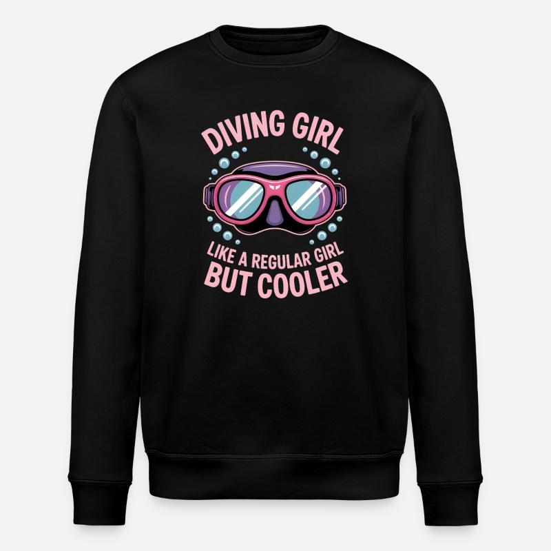 Tauchen Spruch Mädchen Lustiges Tauchen Geschenk - Stanley/Stella Unisex Bio-Sweatshirt ROLLER - Schwarz