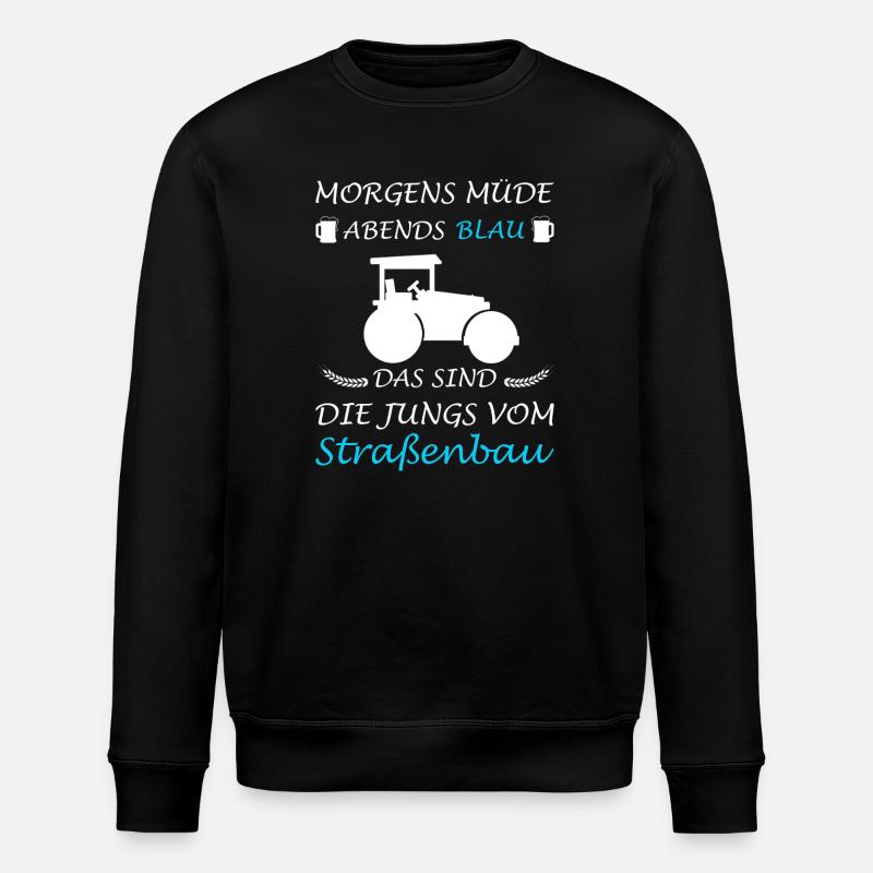 Straßenbau Straßenbauer Bauarbeiter - Stanley/Stella Unisex Bio-Sweatshirt ROLLER - Schwarz