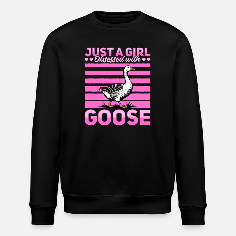 Funny Bird Goose - Stanley/Stella Unisex Bio-Sweatshirt ROLLER - Schwarz
