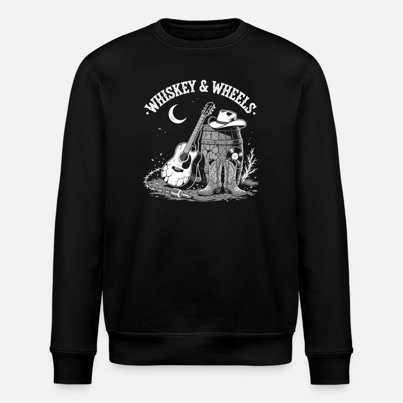 Whiskey & Wheels Ranch Nacht - Stanley/Stella Unisex Bio-Sweatshirt ROLLER - Schwarz