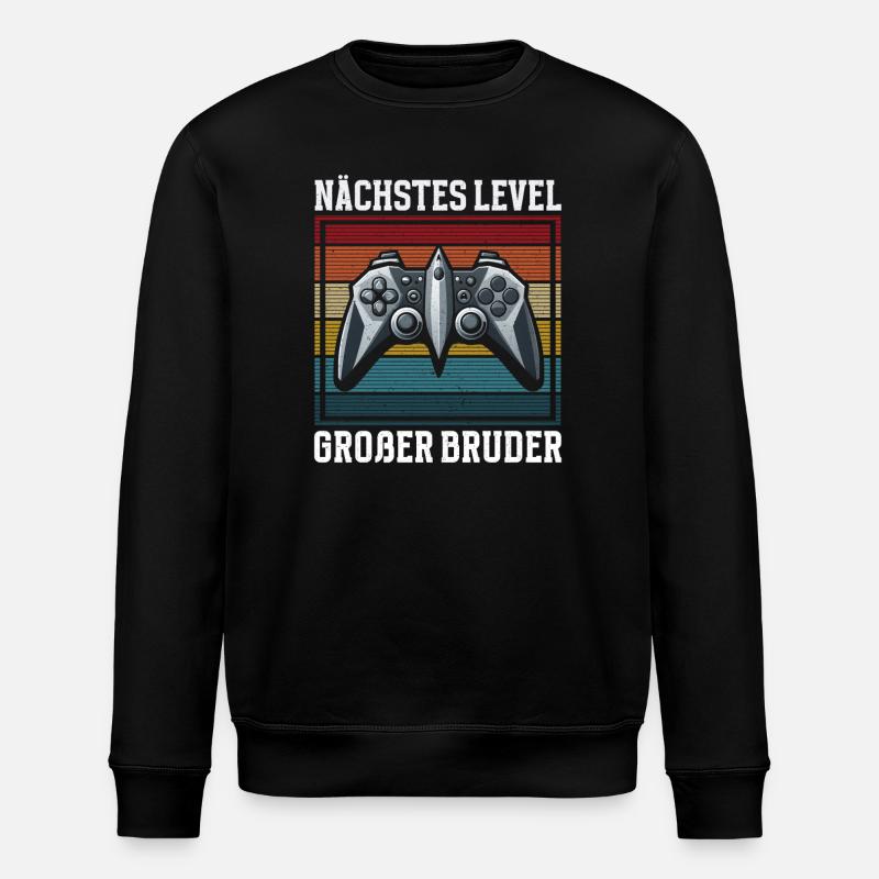 Nächstes Level Großer Bruder Ankündigung Zocken - Stanley/Stella Unisex Bio-Sweatshirt ROLLER - Schwarz