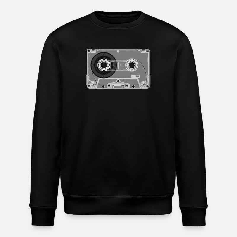 Kassette Retro Print - Stanley/Stella Unisex Bio-Sweatshirt ROLLER - Schwarz