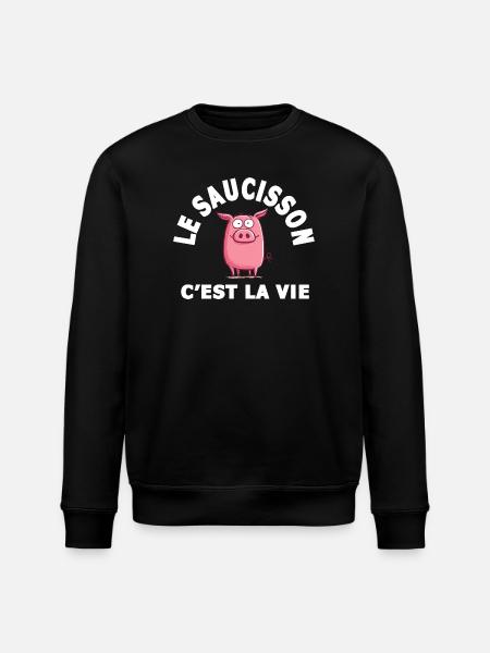 Sausage is life humor - Stanley/Stella ROLLER Unisex Organic Sweatshirt - black