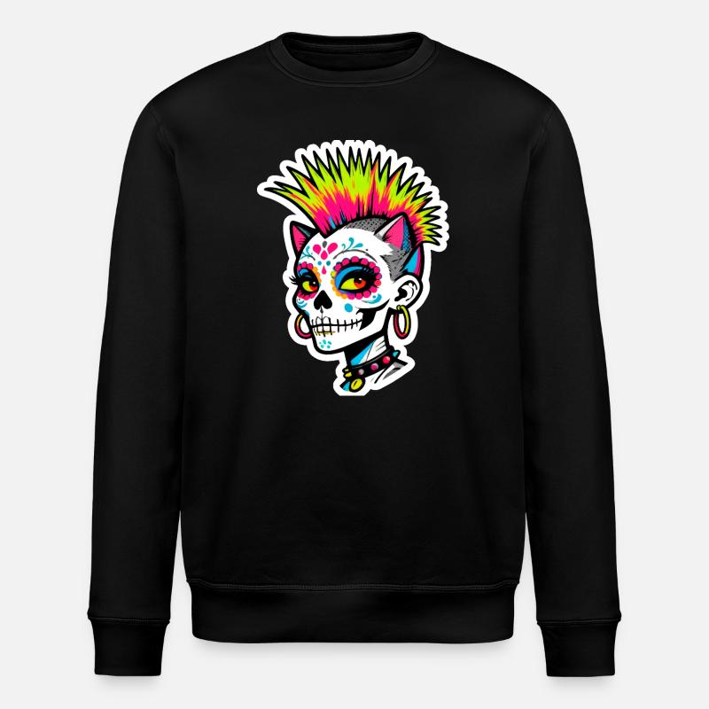 Crâne Néon Punk - Sweat bio ROLLER Stanley/Stella Unisexe - noir