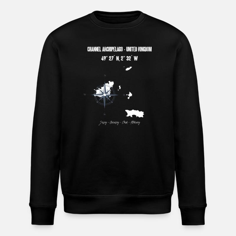 Channel Islands Map Design - Stanley/Stella ROLLER Unisex Organic Sweatshirt - black