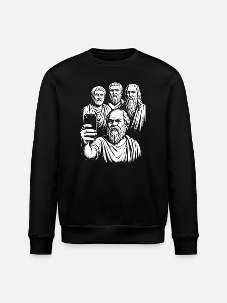 Altgriechische Philosophen Selfie - Stanley/Stella Unisex Bio-Sweatshirt ROLLER - Schwarz