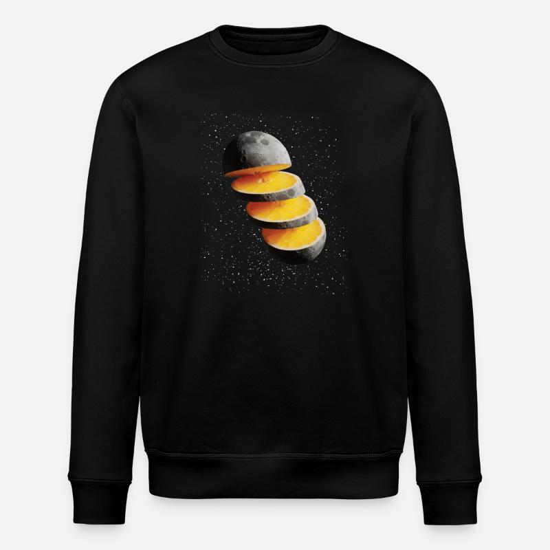 Sliced Lemon Moon Moon Lemon - Stanley/Stella ROLLER Unisex Organic Sweatshirt - black