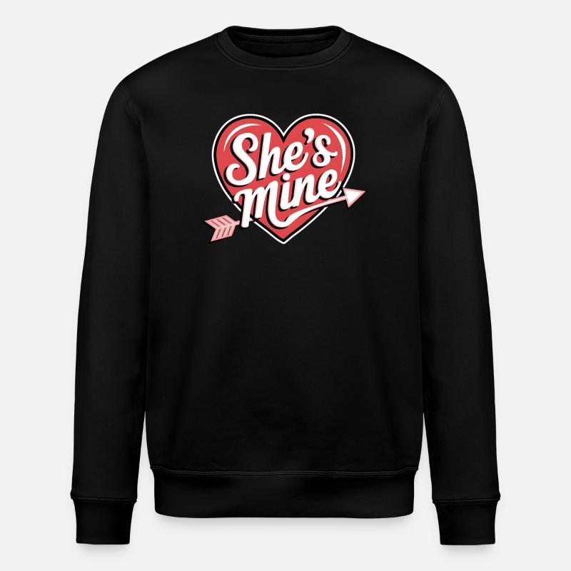 She's Mine Heart Arrow - Stanley/Stella ROLLER Unisex Organic Sweatshirt - black