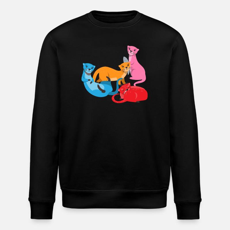 Seeotter Cartoon Fischotter - Stanley/Stella Unisex Bio-Sweatshirt ROLLER - Schwarz