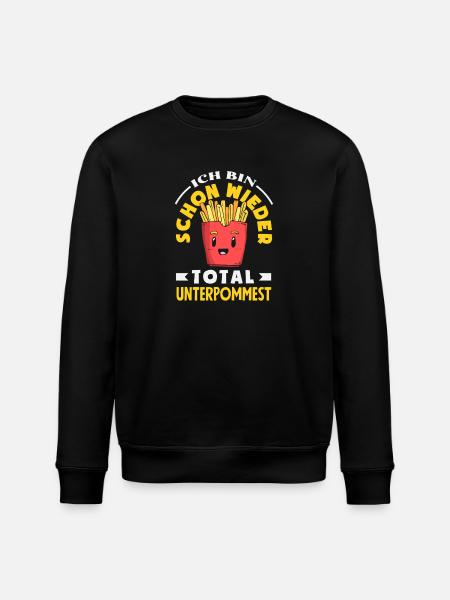 Totally underpommest again – French fries joke - Stanley/Stella ROLLER Unisex Organic Sweatshirt - black
