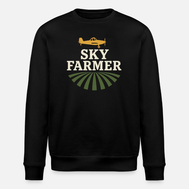 Ländliche Luftfahrt Landwirtschaft Pilotgeschenk - Stanley/Stella Unisex Bio-Sweatshirt ROLLER - Schwarz