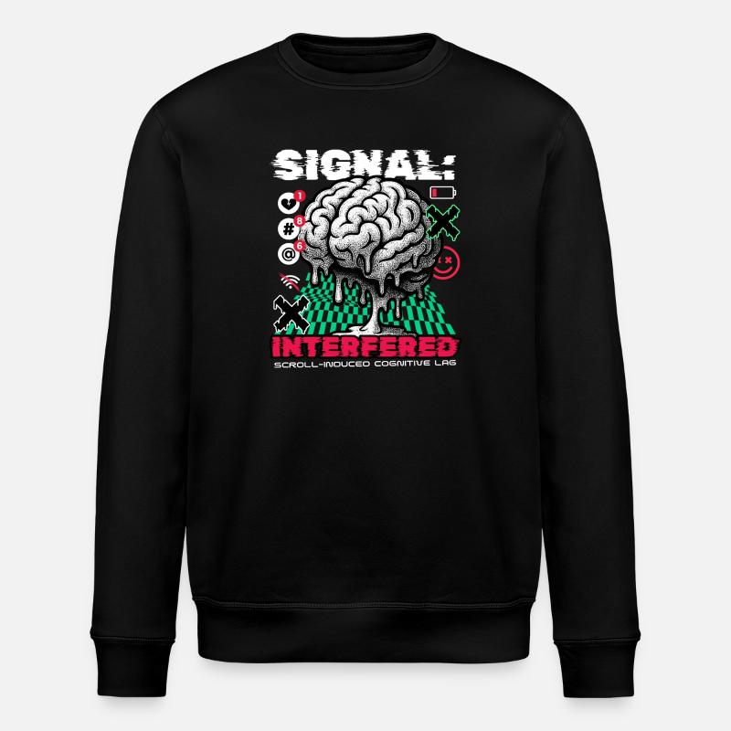 Brain - Signal Interfered - Stanley/Stella Unisex Bio-Sweatshirt ROLLER - Schwarz
