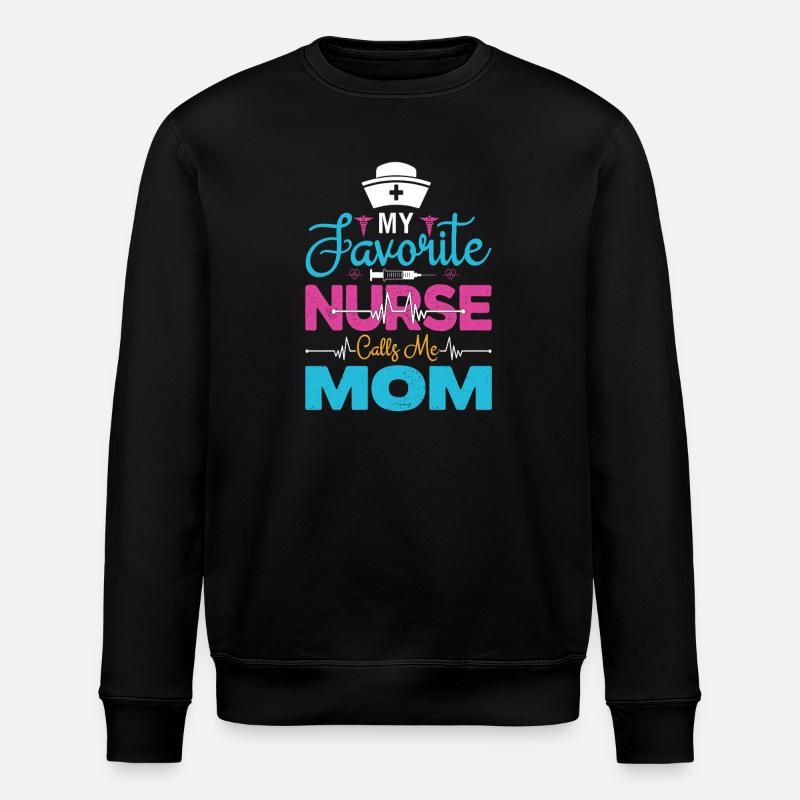 Mama Stolze Krankenschwester Mutter Geschenke - Stanley/Stella Unisex Bio-Sweatshirt ROLLER - Schwarz