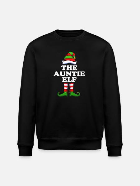 Aunt Elf Elf Christmas Gift - Stanley/Stella ROLLER Unisex Organic Sweatshirt - black
