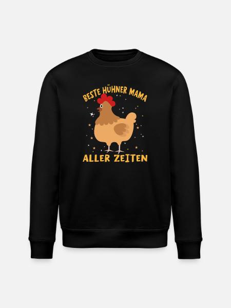 Beste Hühner Mama Aller Zeiten - Stanley/Stella Unisex Bio-Sweatshirt ROLLER - Schwarz