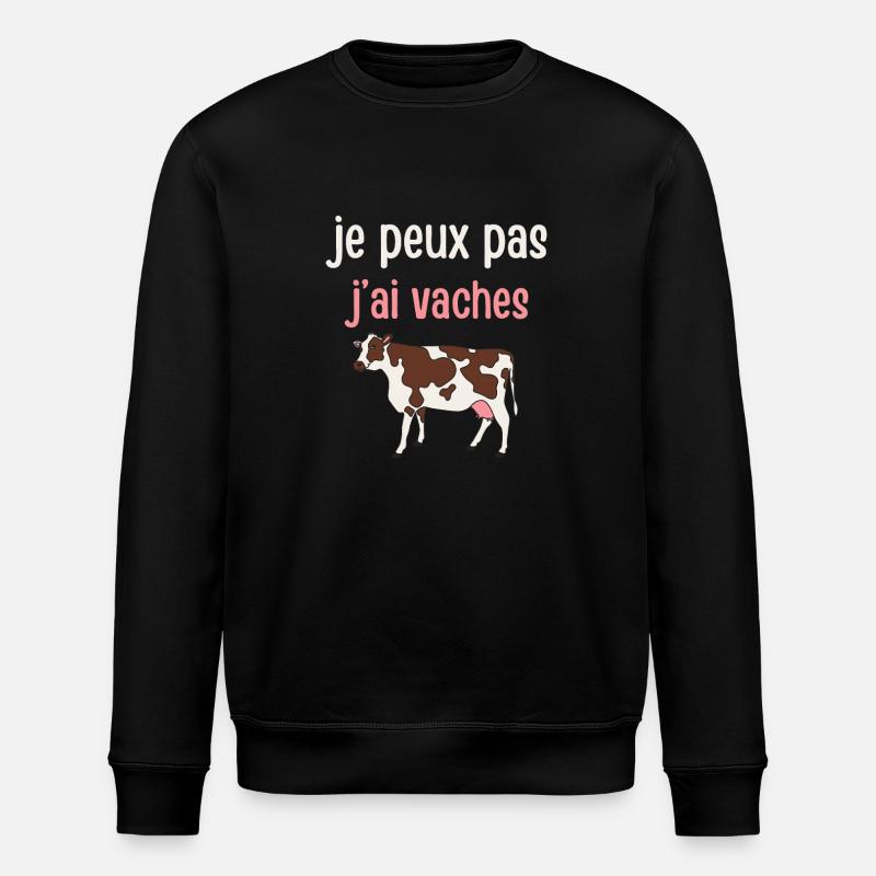 Ich kann keine Kühe haben - Stanley/Stella Unisex Bio-Sweatshirt ROLLER - Schwarz