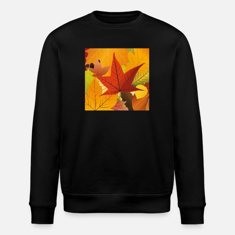 Autumn Fall Leaves - Stanley/Stella ROLLER Unisex Organic Sweatshirt - black