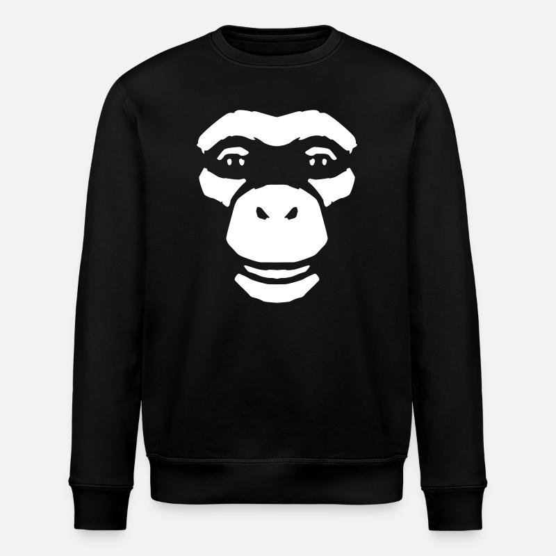 Affengesicht – Wilder Dschungel Primat Style - Stanley/Stella Unisex Bio-Sweatshirt ROLLER - Schwarz