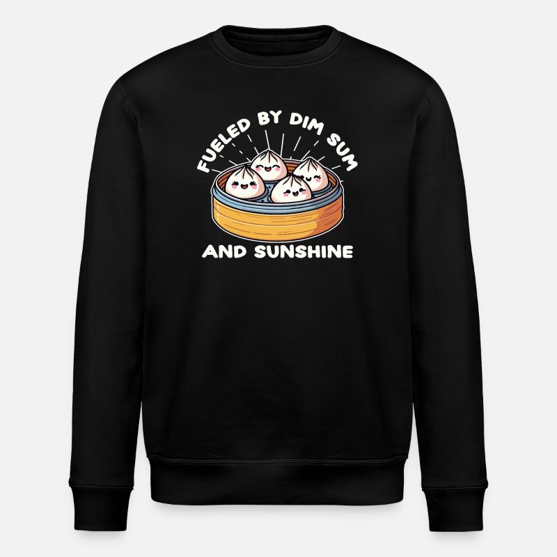 Dim Sum Fröhliche Sonne - Stanley/Stella Unisex Bio-Sweatshirt ROLLER - Schwarz