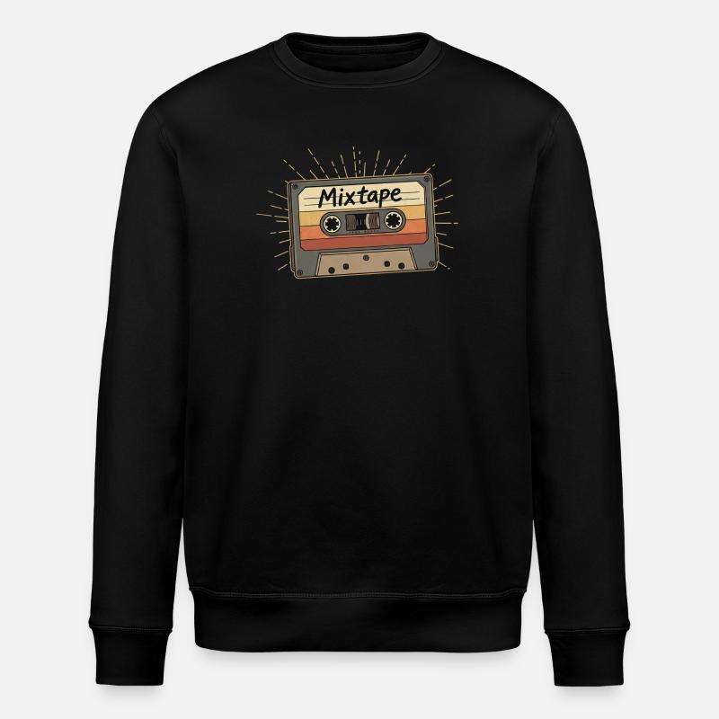 Retro Mixtape Kassette - Stanley/Stella Unisex Bio-Sweatshirt ROLLER - Schwarz