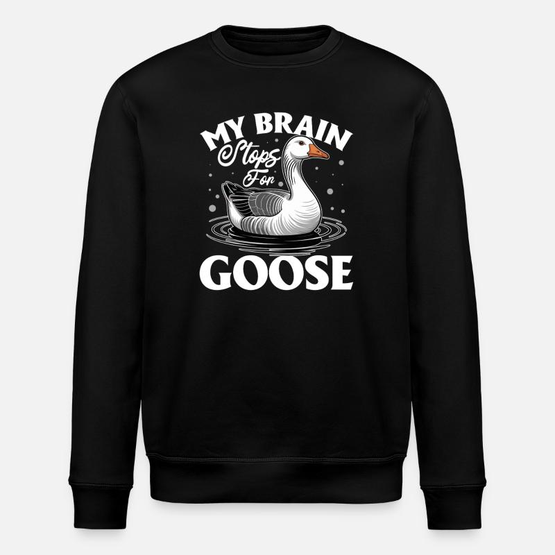 Funny Bird Goose - Stanley/Stella ROLLER Unisex Organic Sweatshirt - black