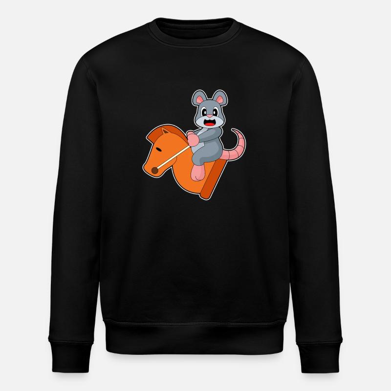 Maus Schachfigur Springer Schach - Stanley/Stella Unisex Bio-Sweatshirt ROLLER - Schwarz