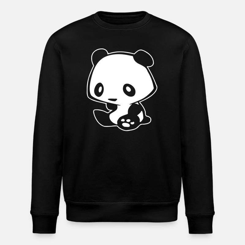 Kawaii Panda – Mignon Manga Ours Bambou - Sweat bio ROLLER Stanley/Stella Unisexe - noir