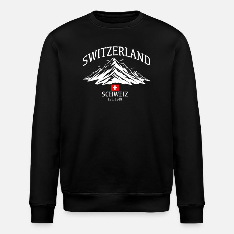 Schweiz swiss Est.1848 - Stanley/Stella Unisex Bio-Sweatshirt ROLLER - Schwarz