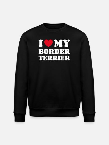Ik hou van mijn Border Terrier Gift Dog Owner - Stanley/Stella Uniseks bio-sweatshirt ROLLER - zwart