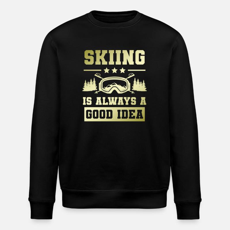 ski skiing - Stanley/Stella Unisex Bio-Sweatshirt ROLLER - Schwarz