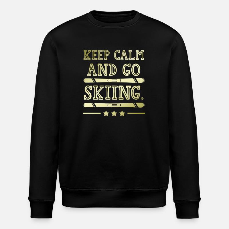 Keep calm ski - Stanley/Stella ROLLER Unisex Organic Sweatshirt - black