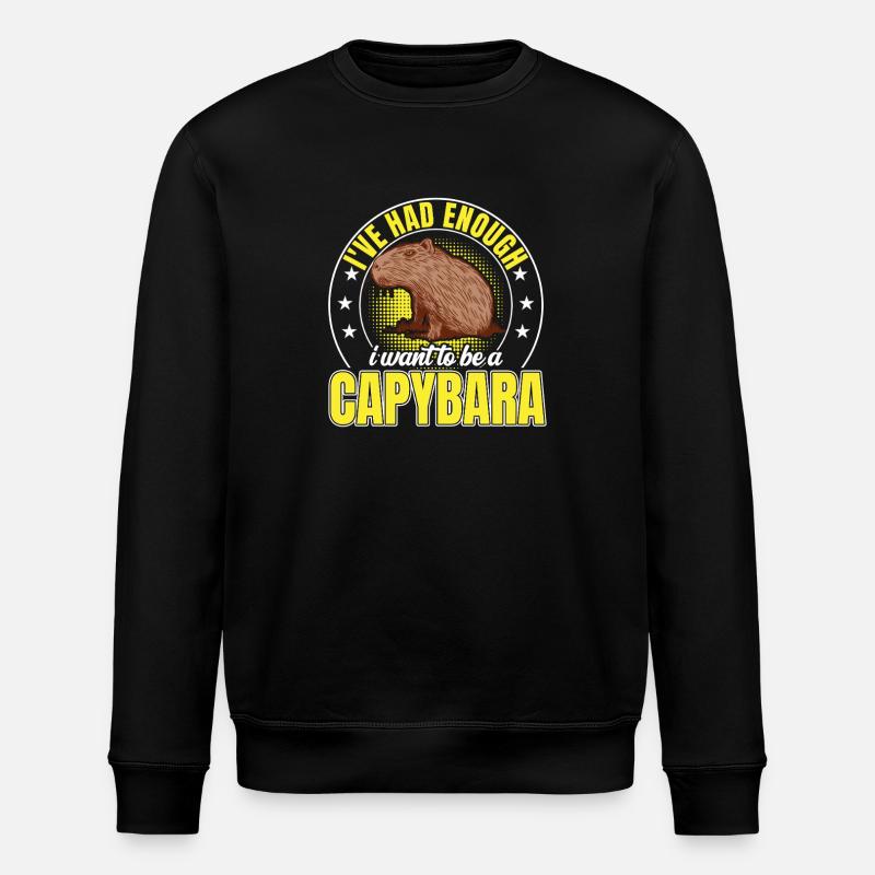 Capybara har nok capybara - Stanley/Stella økologisk unisex-sweatshirt ROLLER - sort
