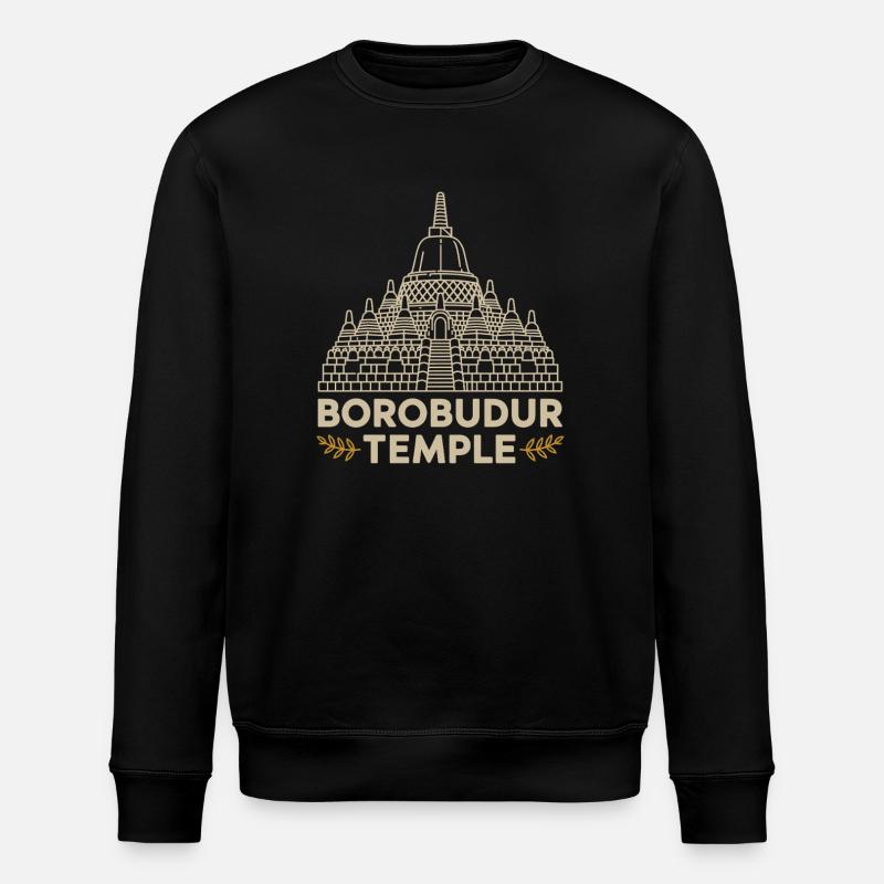 Borobudur Tempel - Stanley/Stella Unisex Bio-Sweatshirt ROLLER - Schwarz