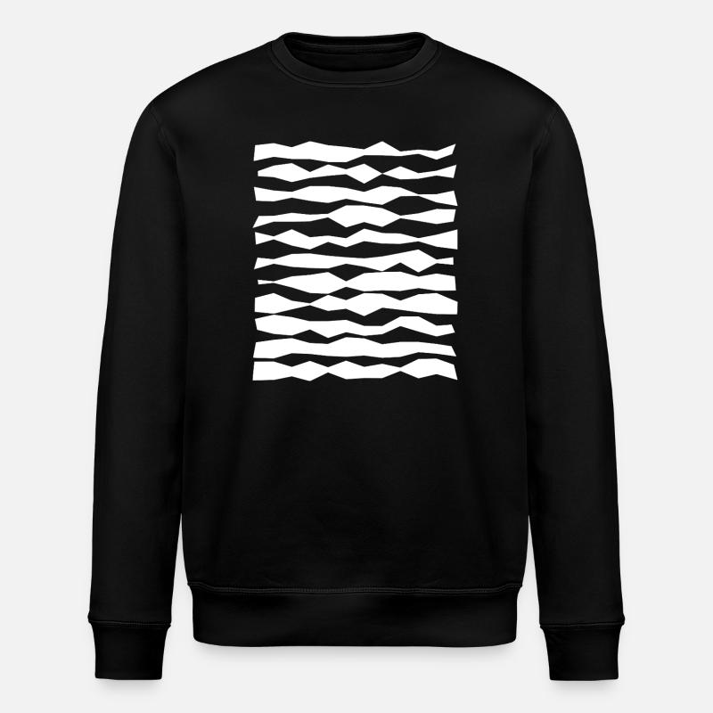 Monochrome Zigzag Stripes - Stanley/Stella ROLLER Unisex Organic Sweatshirt - black