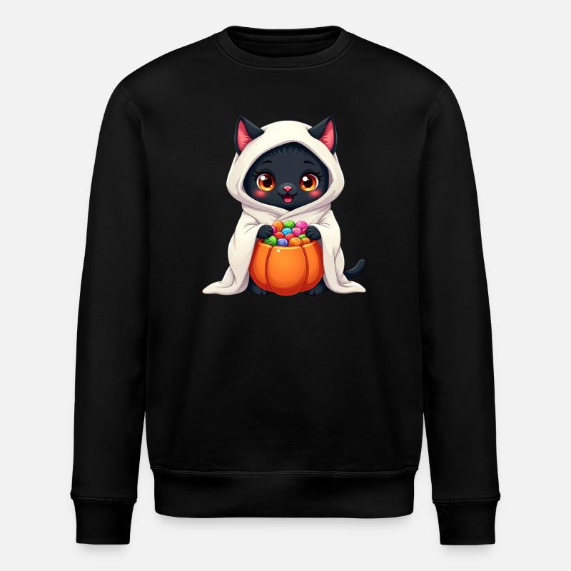 Chat d’Halloween avec citrouille d’Halloween - Sweat bio ROLLER Stanley/Stella Unisexe - noir