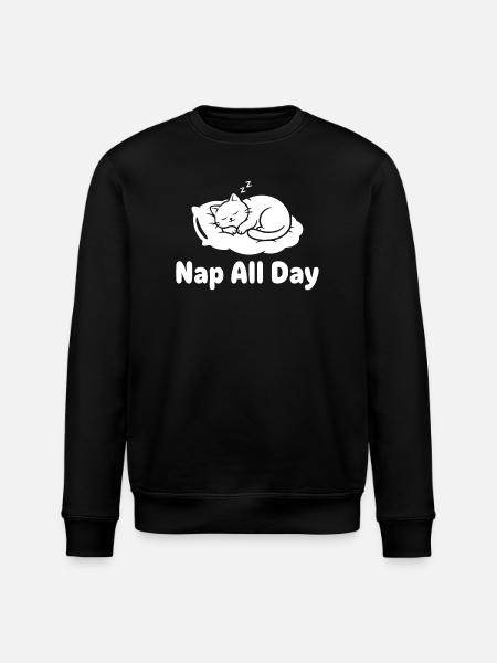 Katzenschlaf Nap All Day - Stanley/Stella Unisex Bio-Sweatshirt ROLLER - Schwarz