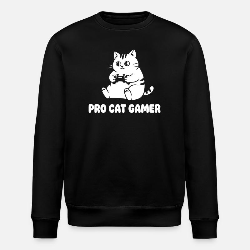 Pro Cat Gamer - Stanley/Stella ROLLER Unisex Organic Sweatshirt - black