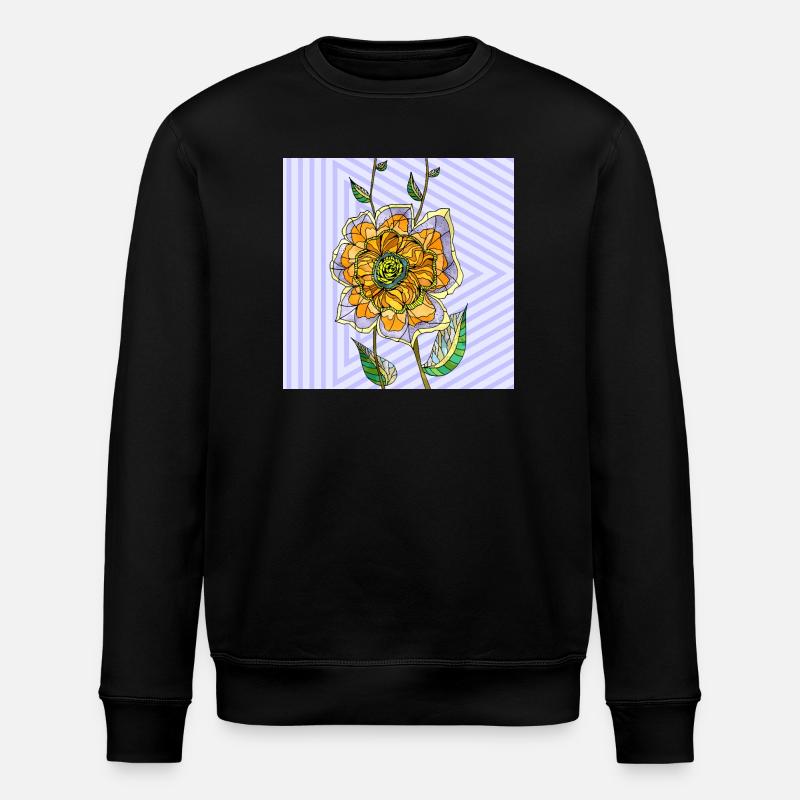 Flower - Stanley/Stella ROLLER Unisex Organic Sweatshirt - black